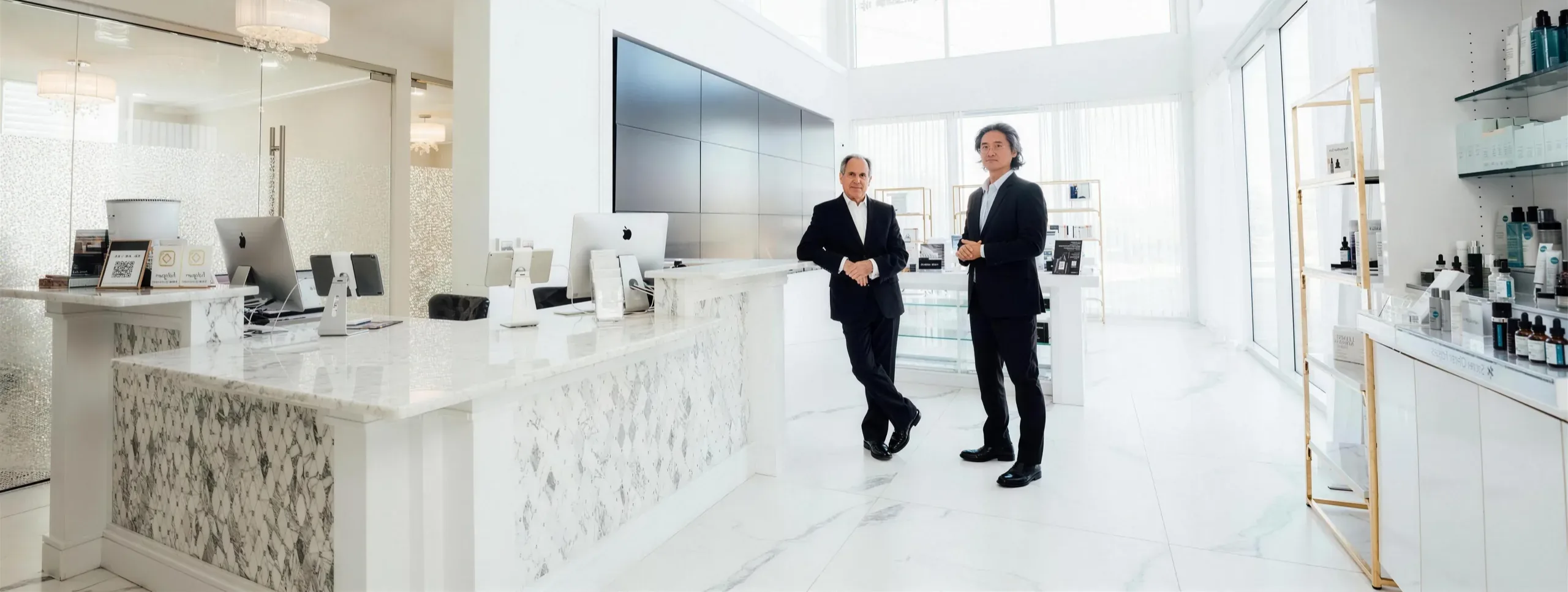 Dr. Lee and Dr. Castelli in the Lux Skin & Lasers office