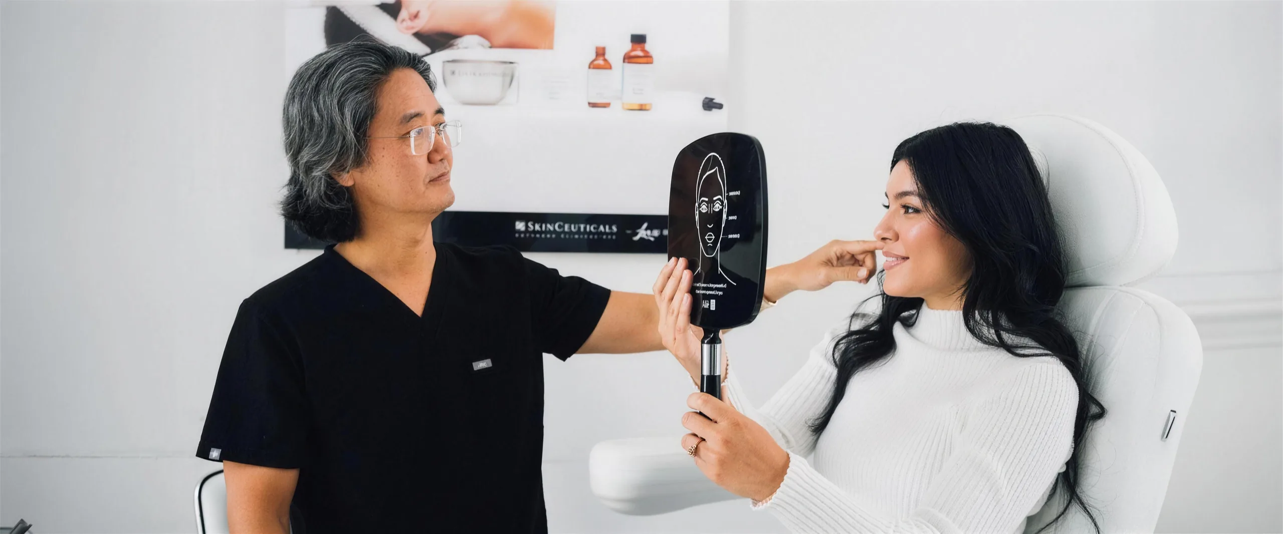 Dr. Lee reviewing treatment goals with a patient